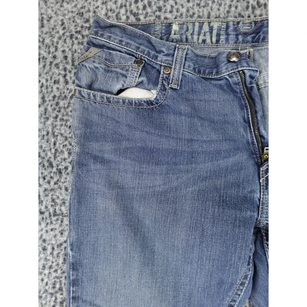 Ariat Bootcut Jeans Mens 36x30 Blue Good Heavy Stitching Western Denim - Picture 2 of 14